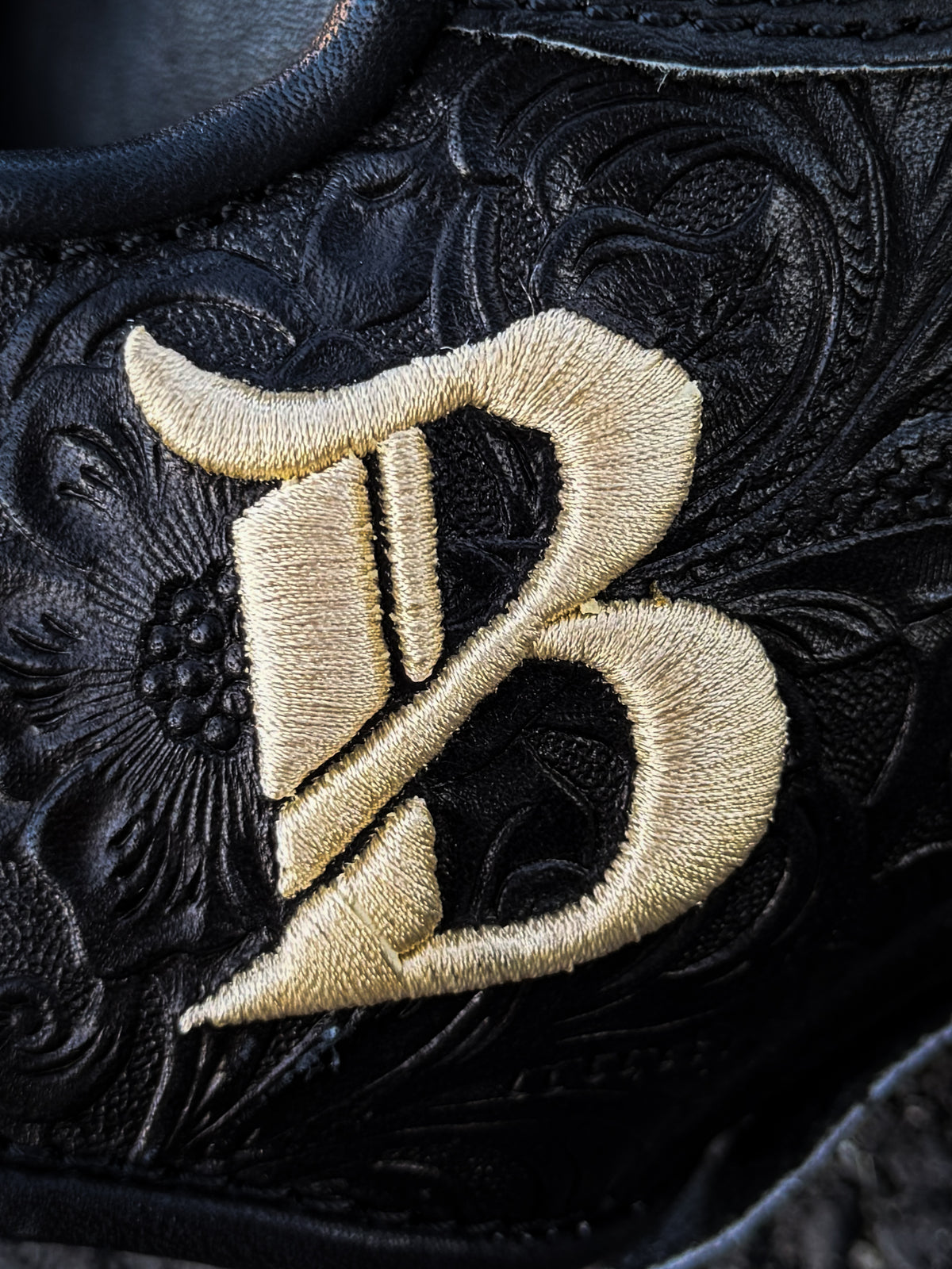 Bushido Pro Kip Stock Trainer Glove - Black Floral/Blonde